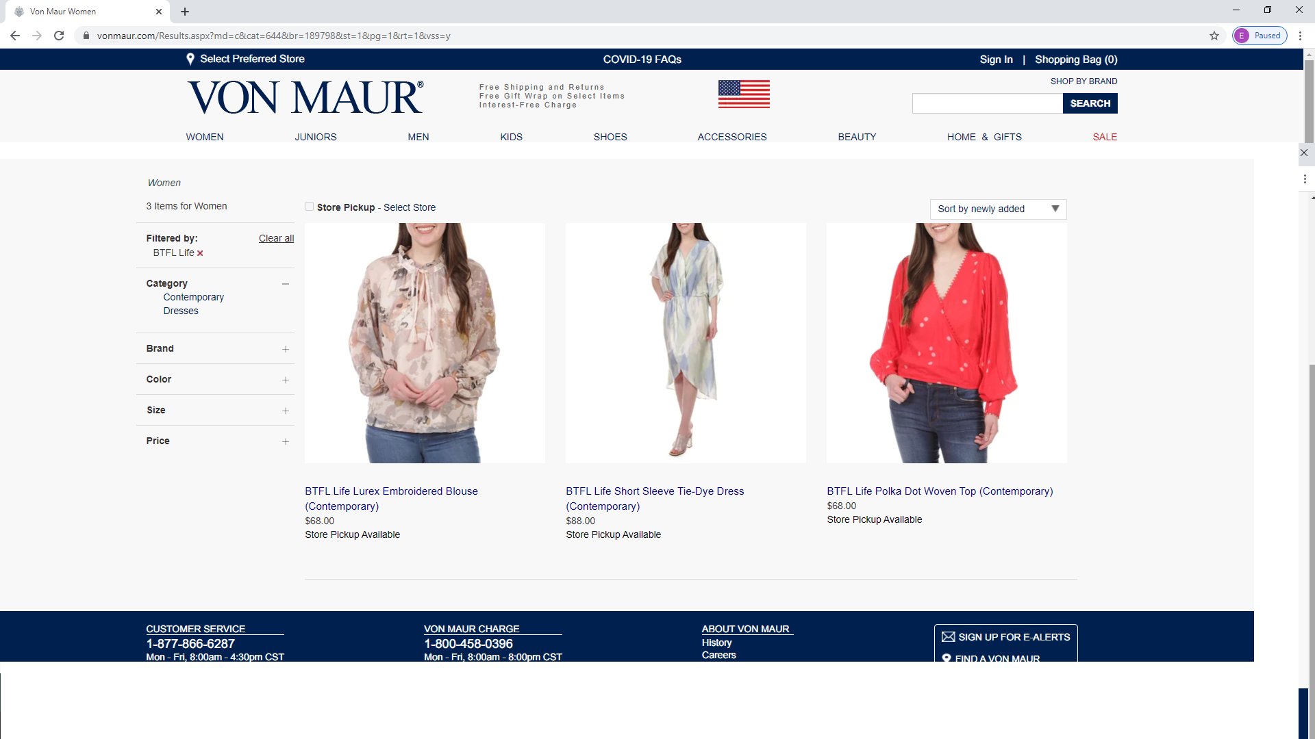 Von Maur SOLD OUT BTFLlife