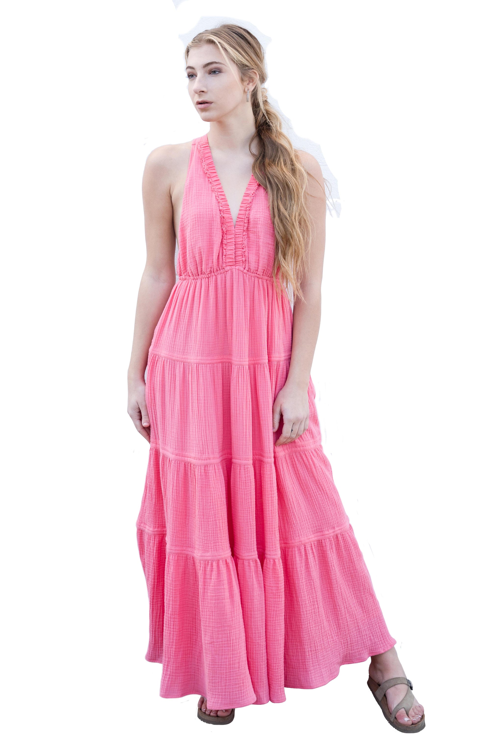 embellished maxi dresses for women Zone Planet | Emma's Metallic Embellished Strappy Maxi Dress