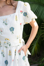 Load image into Gallery viewer, MISHA EMBROIDERED PUFF SLEEVE DRESS
