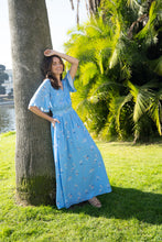 Load image into Gallery viewer, DEENA PRINTED SATIN SURPLICE FRONT MAXI DRESS
