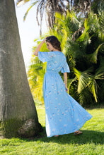 Load image into Gallery viewer, DEENA PRINTED SATIN SURPLICE FRONT MAXI DRESS
